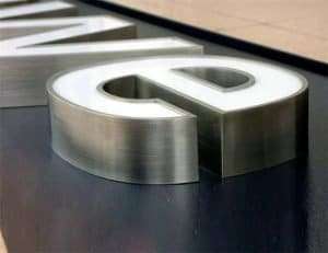 Varisigns 3d stainless steel return letter with acrylic cutting face